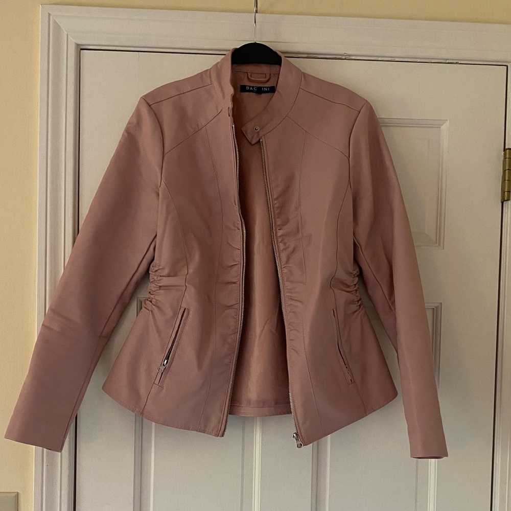 Baccini Light Pink Leather Jacket